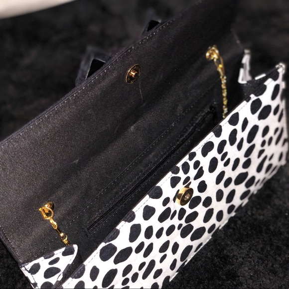 Suede Animal Print Bow Purse / Clutch - Picture 4 of 4